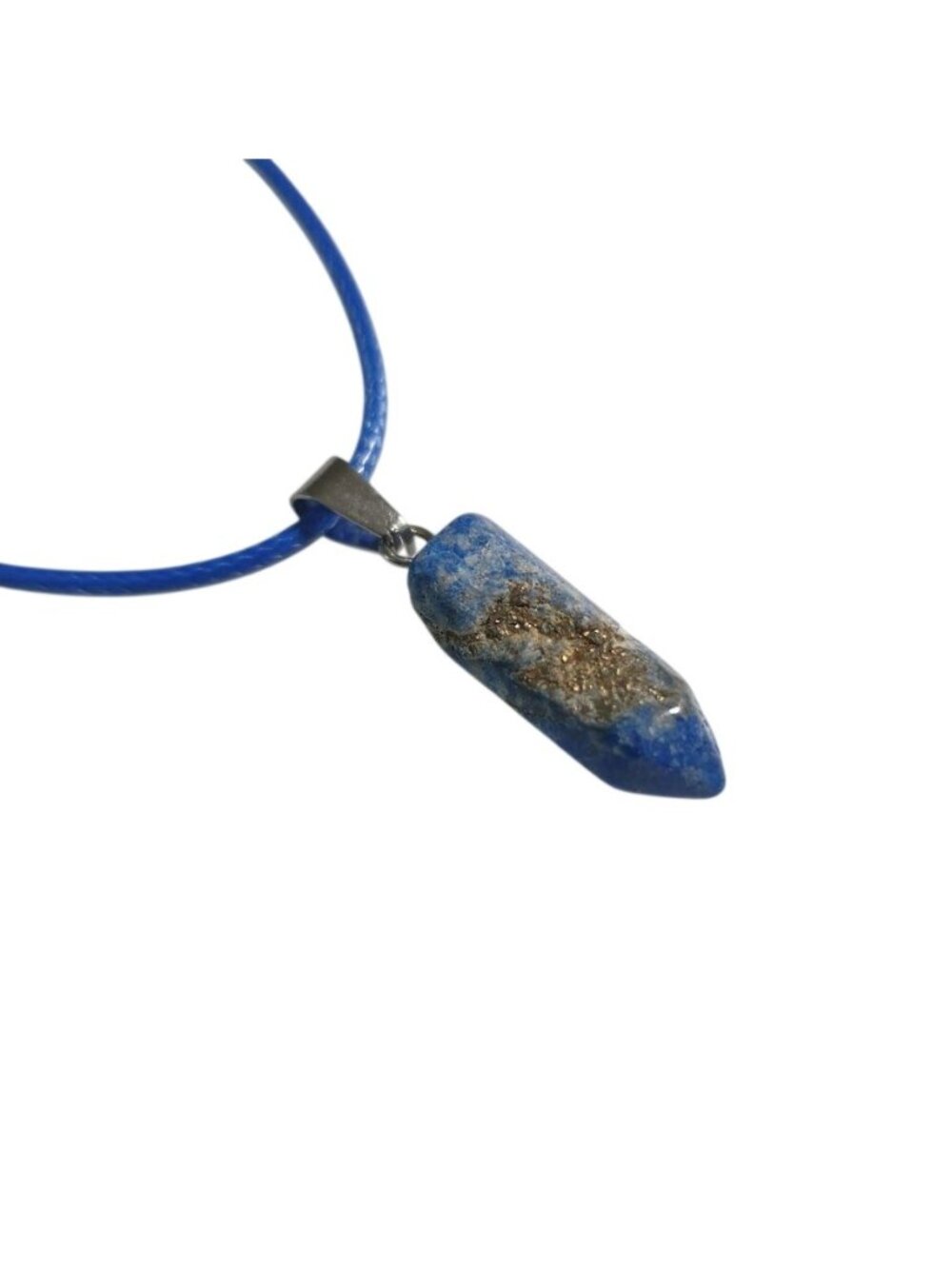 Blue Gemstone Pendant Necklace Sodalite Pyrite Blue Jewelry Gift Handmade Stone